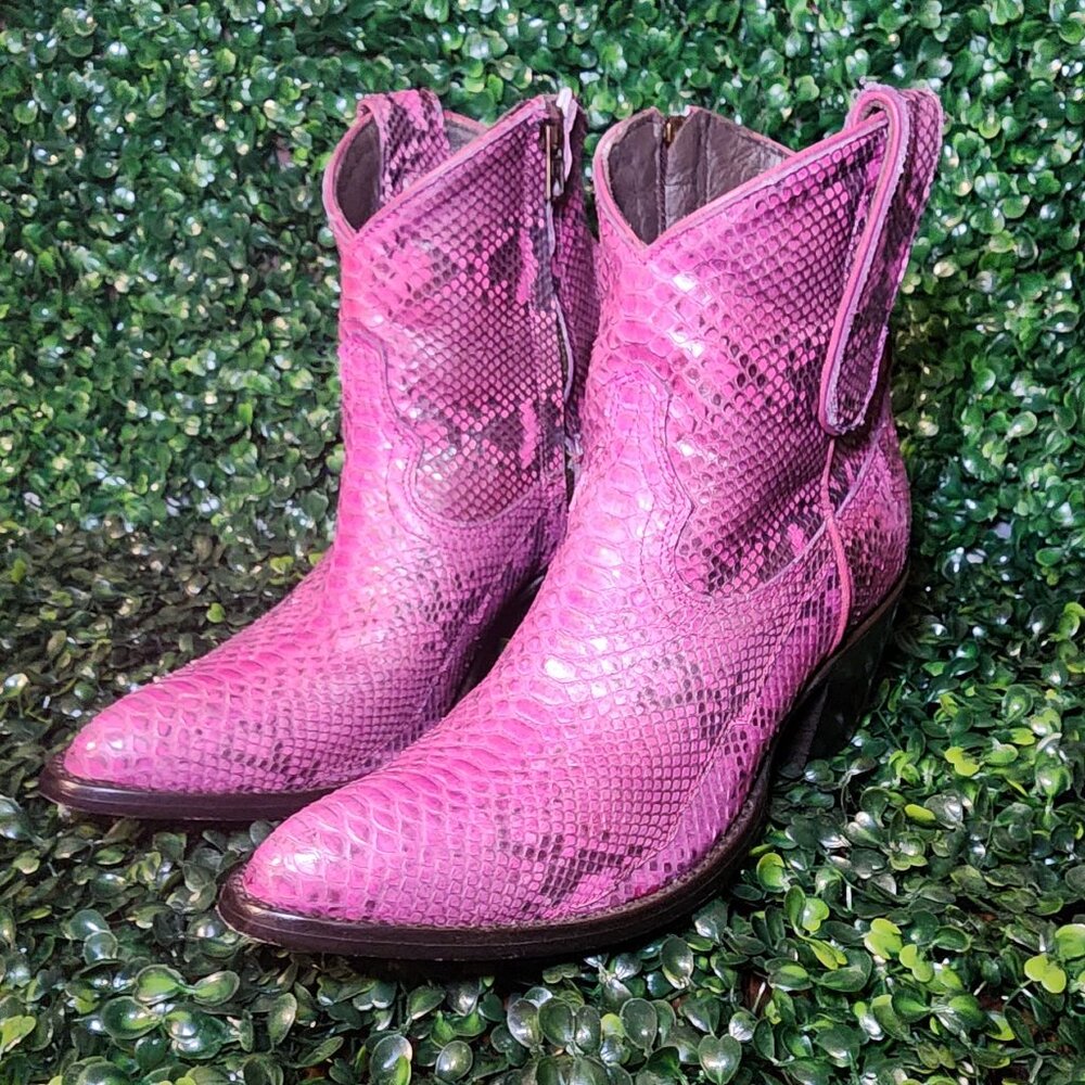 Exotic Python Western Booties - image 2
